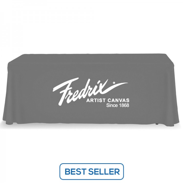 Grey Table Throw 1 Color Logo Print 6 ft. or 8ft. ( 3-sided or 4-sided option)